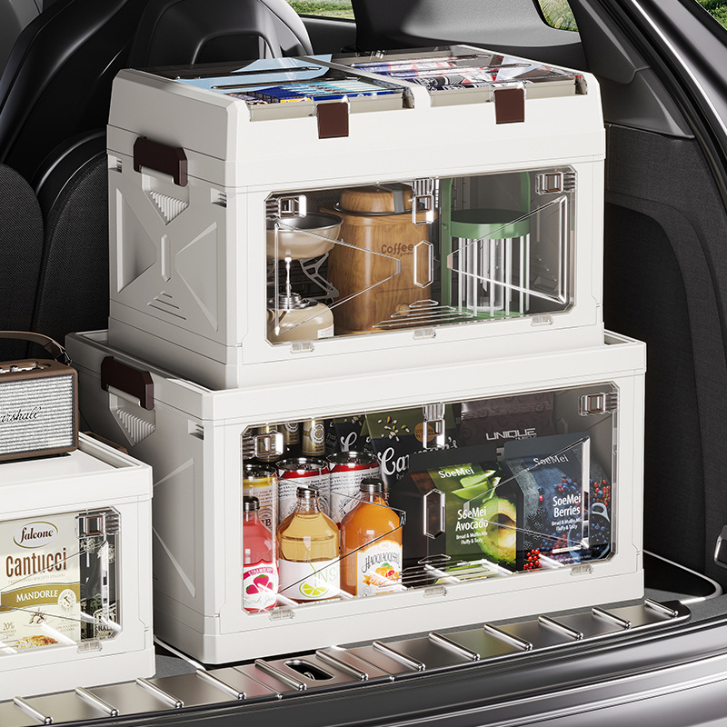 大容量透明车载收纳箱后备箱折叠收纳柜户外露营多功能高端