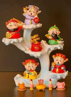 五路财神爷玄关摆件家居小神仙装饰品树脂工艺品乔迁礼物小摆件