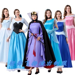 万圣节格林童话灰姑娘服装 贝儿灰姑娘睡美人cos服 爱丽丝公主裙