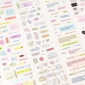 讯息收集手帐胶带ins可爱英文涂鸦盐系手账咕卡拼贴装 饰素材贴纸