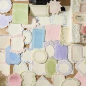 花漾序曲凸版 浮雕便签纸盐系边框可书写高颜值手帐拼贴背景素材纸