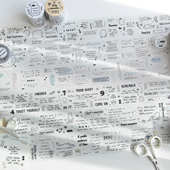 线条手记PET防水模切手帐胶带复古英文文字盐系手账拼贴素材贴纸