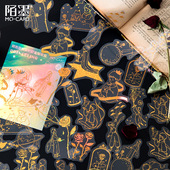 金色梦境PET烫金镭射手账贴纸王子蝴蝶ins风手帐装 饰手机壳贴画