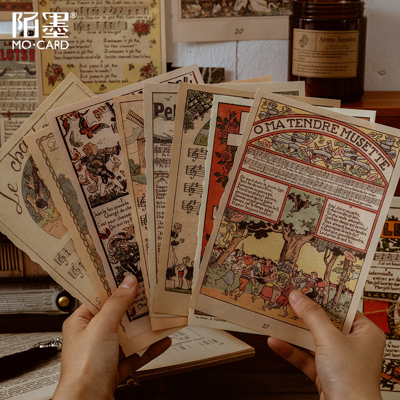 古董素材纸复古英文手帐打底纸