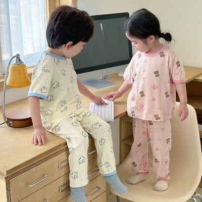 儿童夏季纯棉睡衣套装