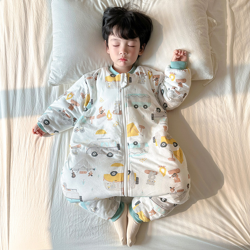 儿童睡袋秋冬防踢被宝宝夹棉加厚