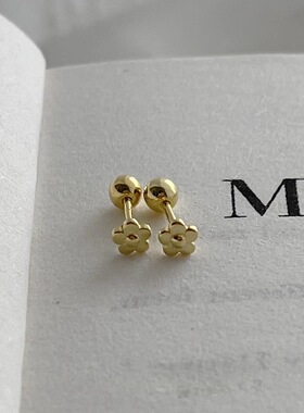 睡觉不用摘韩国ins925银针百搭甜美mini花朵小巧百搭耳钉耳骨钉女