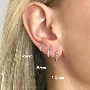 NUNU睡觉免摘圆圈金豆超小耳骨环耳圈小耳朵耳扣S925纯银高级耳饰