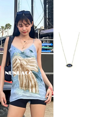 Jennie同款黑眼睛锆石项链