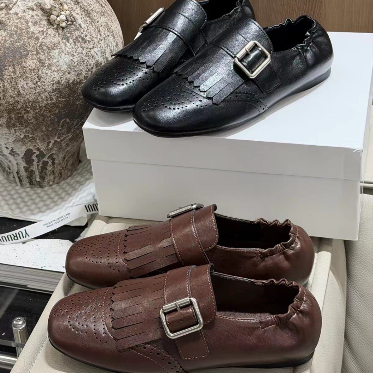 【柔软羊皮】轻便英伦风乐福鞋女平底一脚蹬流苏加绒保暖复古单鞋,女鞋,德训鞋,淘宝优惠券,粉丝福利购,淘宝优惠卷