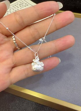 足银999库洛米HelloKitty项链纯银锁骨链送女友宝宝闺蜜生日礼物