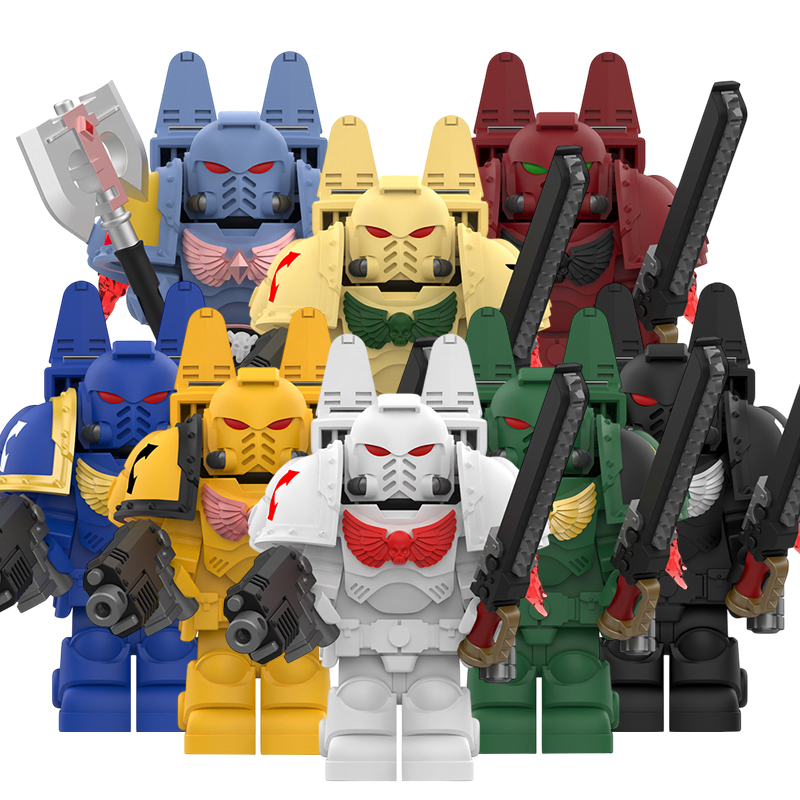 适用乐高战锤40K跳跃背包暗黑天使暗源星际战士拼装积木人仔玩具