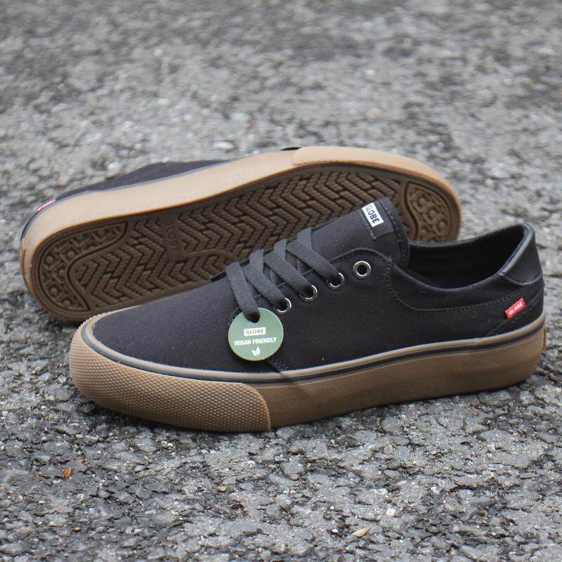 新款GLOBE低帮帆布滑板鞋男女黑色系带休闲运动鞋DC百搭Goodstock