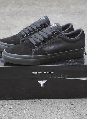 纯黑色FLLANE滑板鞋BOMBER翻毛皮减震耐磨舒适BMX板鞋PRO男女鞋DC