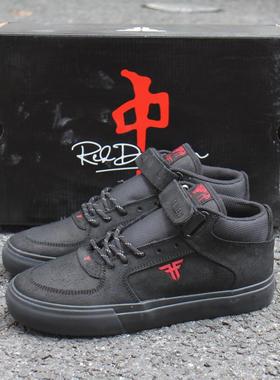 黑色fallen中帮滑板鞋魔术贴百搭系带休闲BMX板鞋潮流PRO减震鞋垫