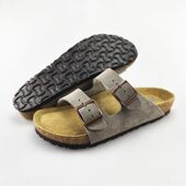 头层牛皮低帮凉鞋 休闲真皮拖鞋 BK一字拖女鞋 夏男鞋 情侣室外 勃肯鞋