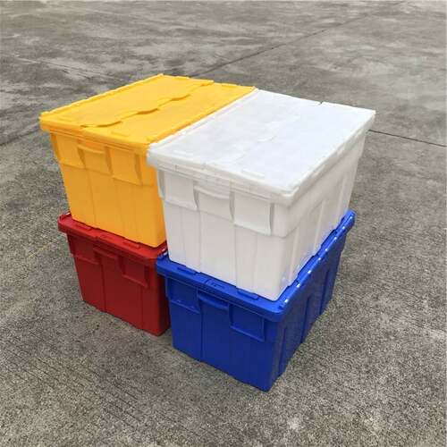 厂家供应斜插式周转箱全新PP周转翻盖车间物流医药食品配送箱