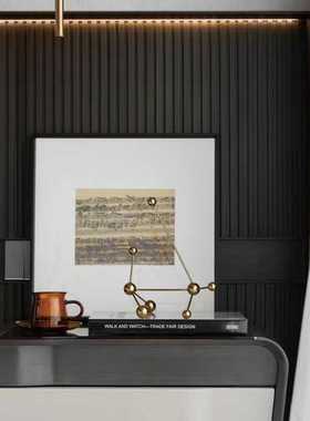 几何分子球电视柜摆件金属