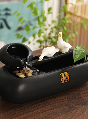 太阳能不插电喷泉加湿器招财鱼缸