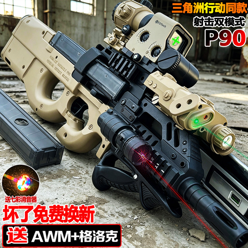 三角洲儿童P90冲锋电动连发水晶玩具男孩礼物手自一体软弹枪专用图片