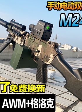 m249大菠萝电动连发自动儿童男孩水晶玩具手自一体模型专用软弹枪