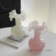 饰品粉色轻奢高级感 玻璃小众芬顿装 花瓶琉璃复古摆件美式 中古法式