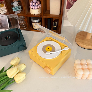 msho黑胶唱片造型蓝牙音响电子闹钟小众高级实用创意毕业生日礼物