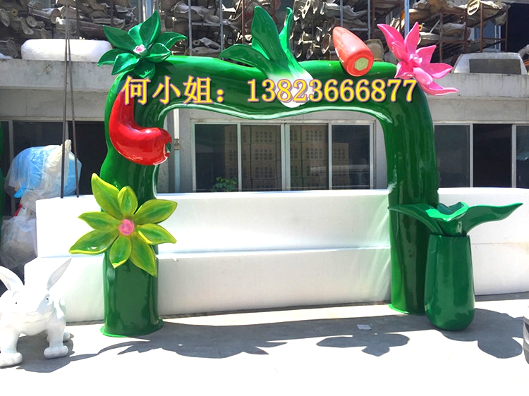 定制农业生态公园玻璃钢纤维农产品水果蔬菜大门拱门头雕塑装饰品