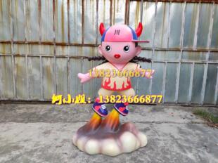 中国梦主题IP玻璃钢福娃雕塑灯笼对联中国结卡通娃娃女孩人物公仔