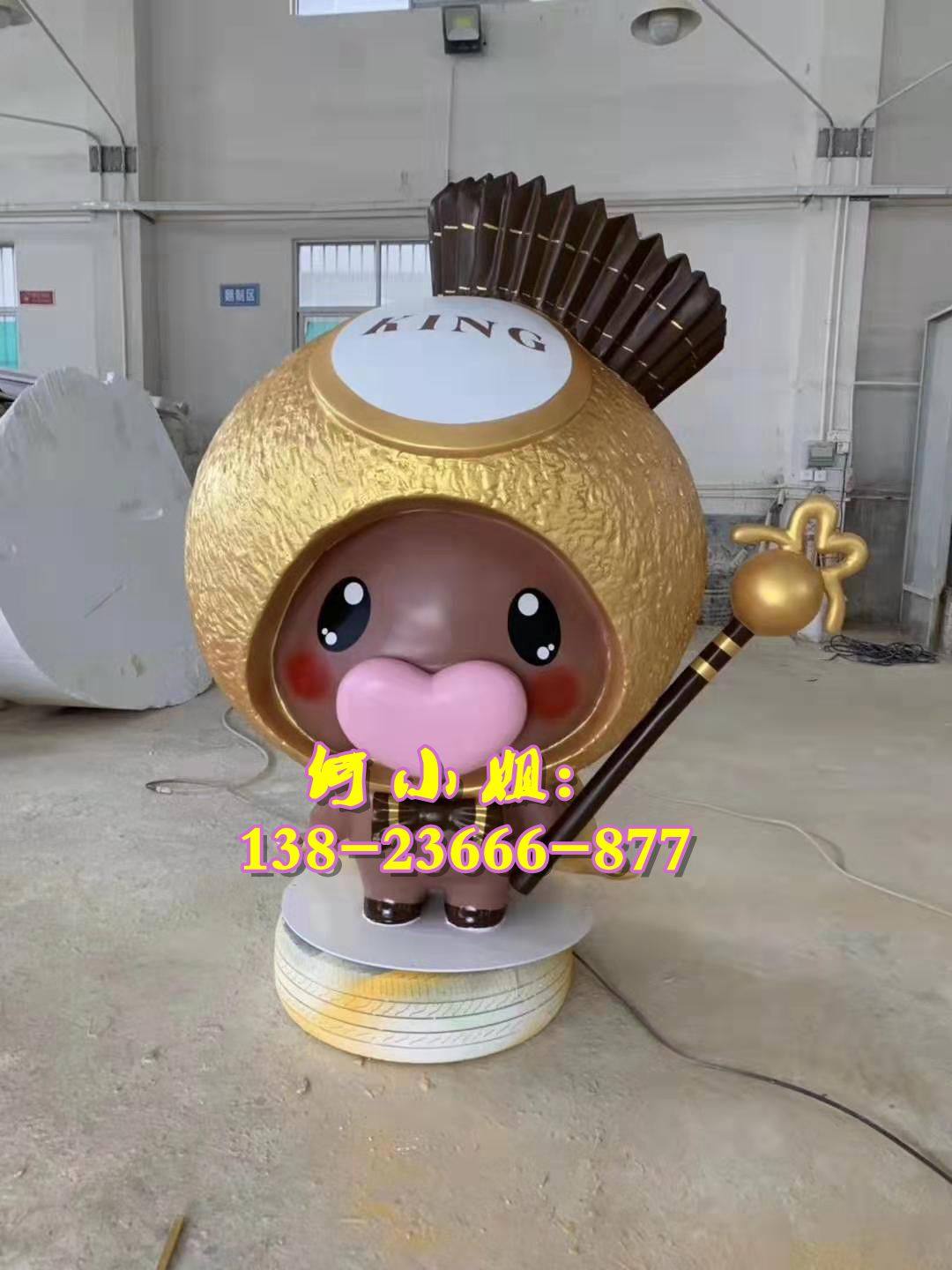 珠宝ip联展雕塑卡通玻璃钢巧克力人物公仔形象魔法棒雕像水贝金座