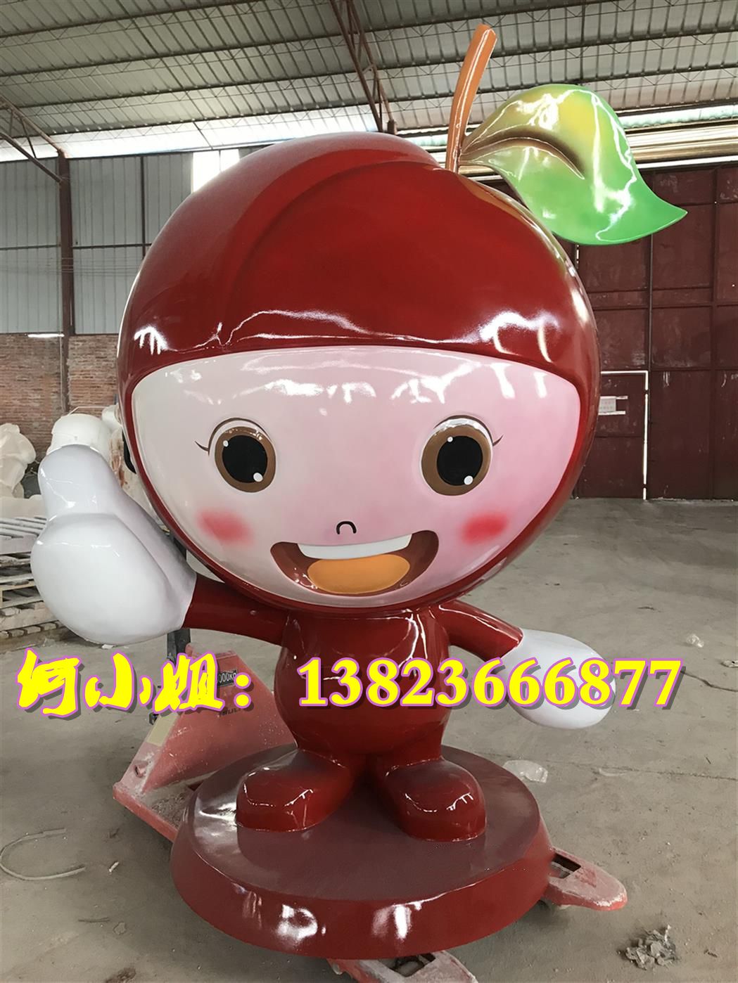 农场公园林造景仿真水果摆件玻璃钢苹果人卡通雕塑公仔吉祥物装饰