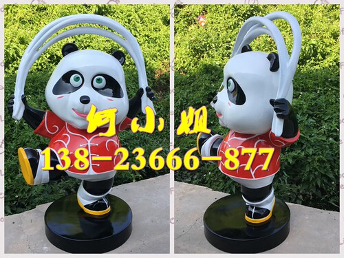 火锅店面门口迎宾树脂拉面厨师形象摆件玻璃钢熊猫卡通公仔订制