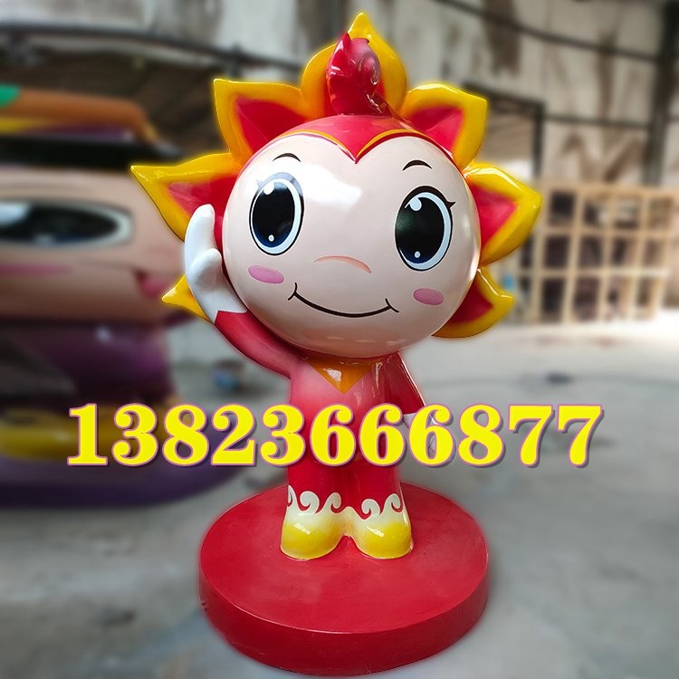 大学校校庆招牌立体3d玻璃钢校园吉祥物雕塑标识卡通动漫人偶形象