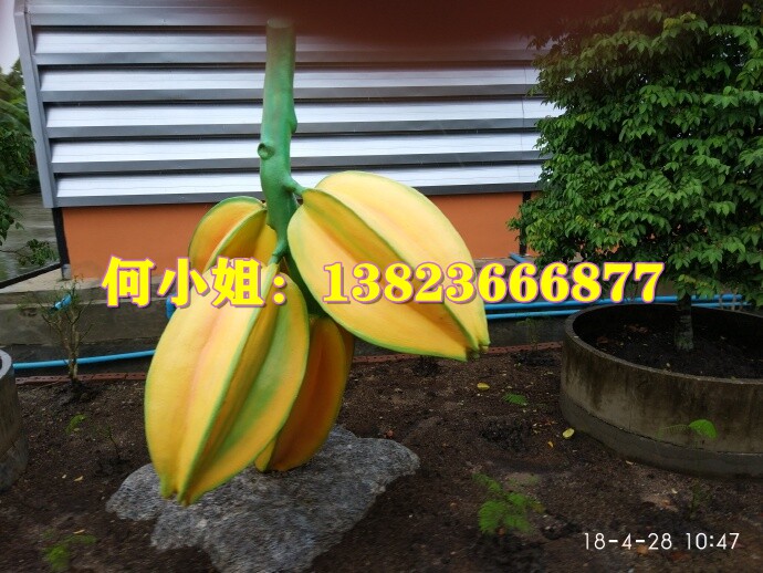 美丽乡村村口景观标志牌坊入口超大巨型玻璃钢杨桃雕塑像模型摆件