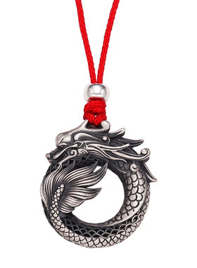 男女合适纯银复古项坠项链