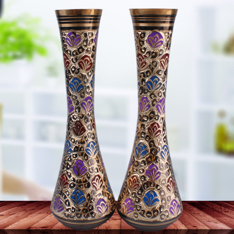巴基斯坦花瓶现代时尚工艺礼品摆件艺术古典仿古12寸细颈铜花瓶,家居饰品,装饰摆件,淘宝优惠券,粉丝福利购,淘宝优惠卷