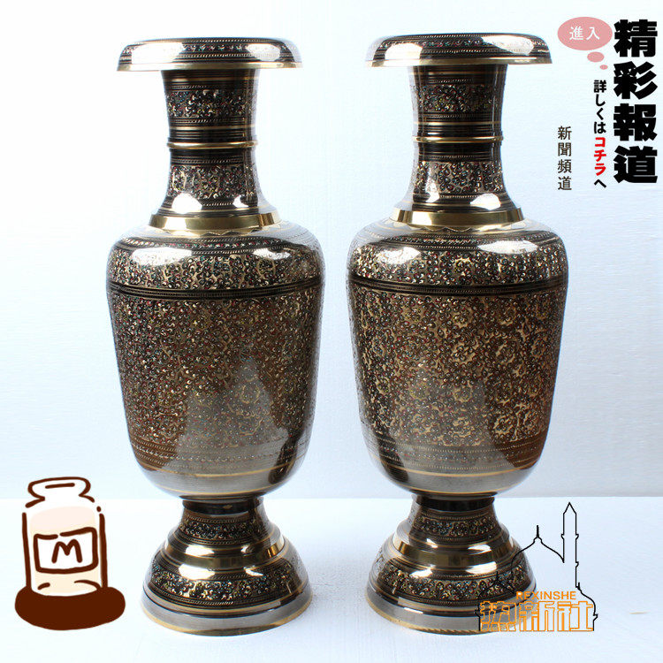 80cm花瓶手工造型大坛铜器