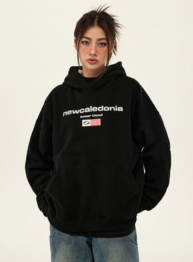 SOSER秋冬重磅440g加绒 国潮牌美式复古连帽卫衣男士女生情侣帽衫