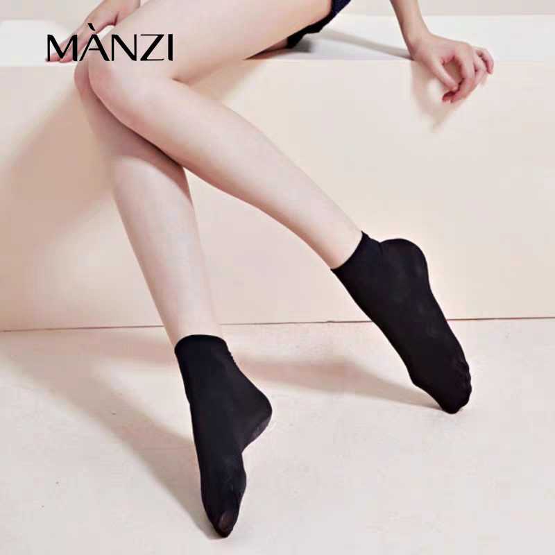 MANZI曼姿 100D超柔松口无痕耐磨天鹅绒女士短丝袜 2双装32011