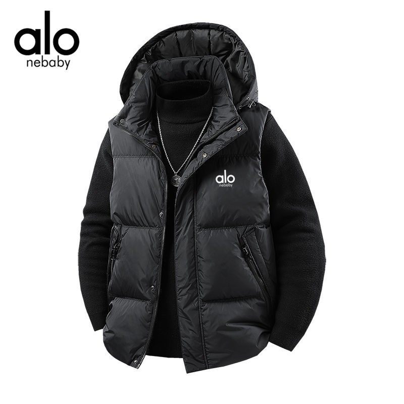 奥特莱斯爆款白鸭绒羽绒马甲男士宽松大码坎肩可脱卸帽子羽绒服