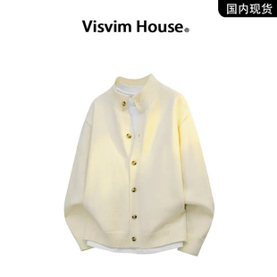 WINGS春秋新款 品牌現貨撤柜 VISVIM 毛衣男女 簡約慵懶針織開衫