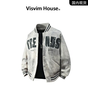 品牌现货撤柜 WINGS秋季 新款 字母印花潮牌棒球服夹克男 VISVIM