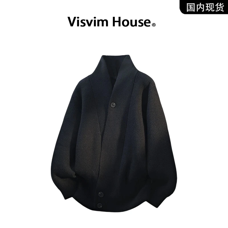【品牌现货撤柜】VISVIM HOUSE春秋季V领款针织衫设计感开衫毛衣