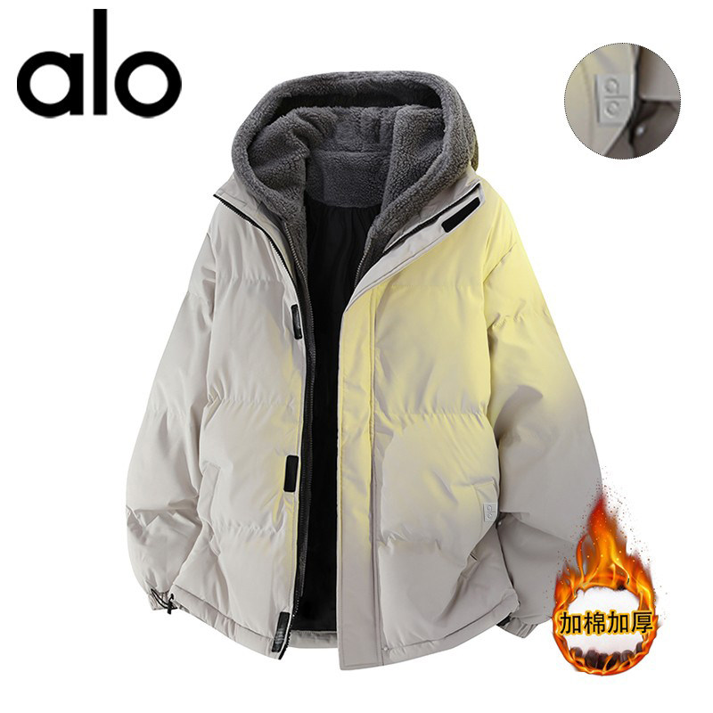 官方奥特莱斯品牌折扣 冬季假两件宽松棉衣男连帽大码棉服外套