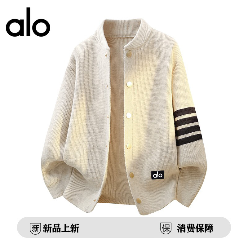 官方奥特莱斯】品牌折扣秋季立领针织高级感休闲情侣开衫毛衣外套