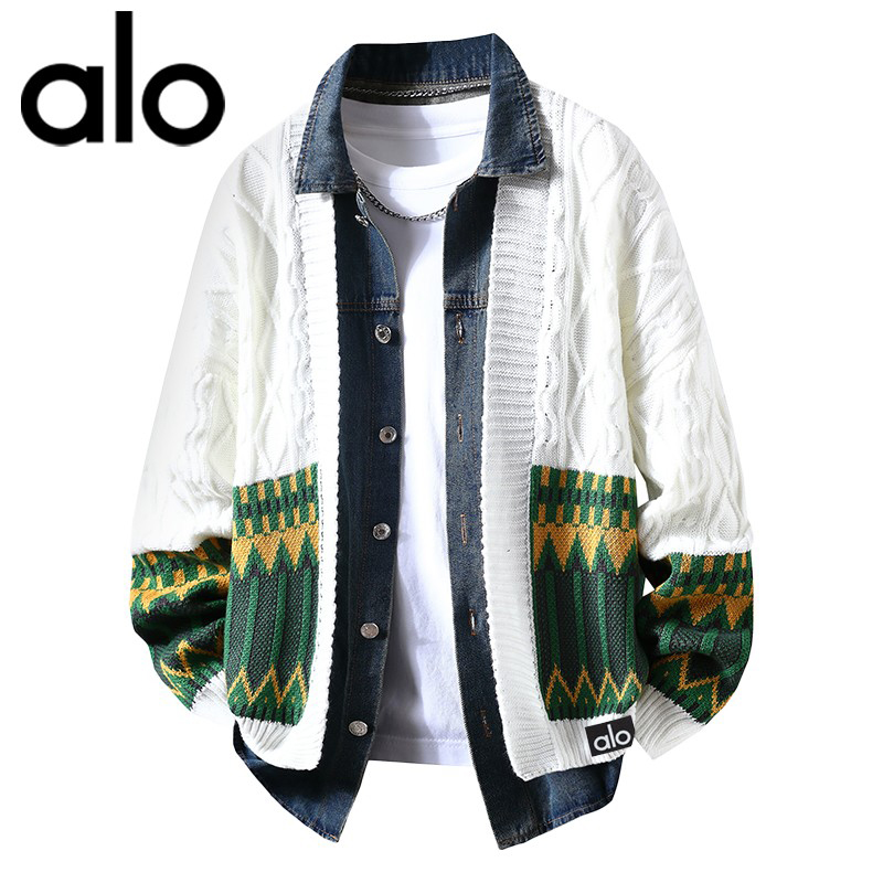 官方奥特莱斯】品牌折扣 秋冬季开衫假两件提花男毛衣针织衫