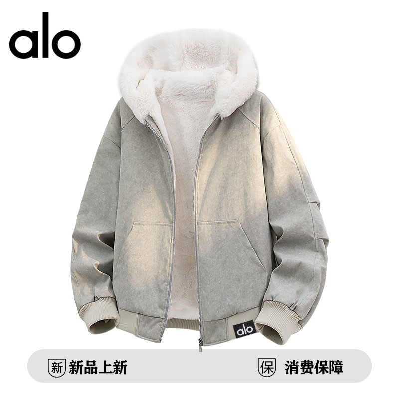 官方奥特莱斯】品牌折扣情侣加绒加厚棉服男冬季新款连帽棉衣外套