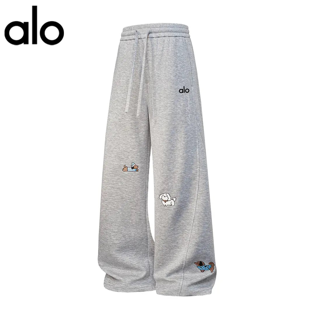 官方奥特莱斯】品牌折扣运动卫裤男女大码直筒阔腿弯刀休闲长裤子