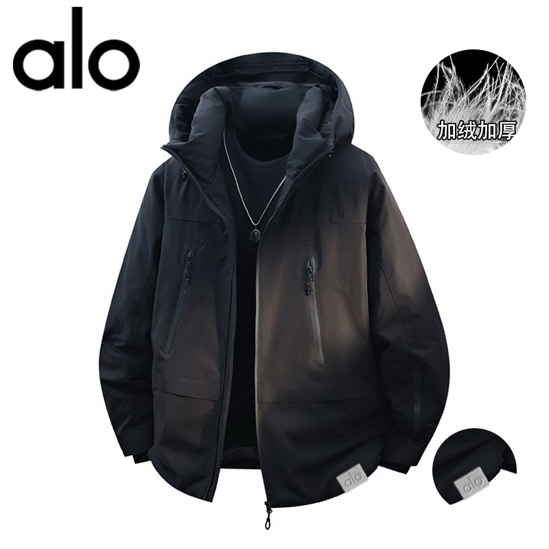 官方奥特莱斯】品牌折扣 冬季保暖连帽撞色羽绒服男休闲夹克外套