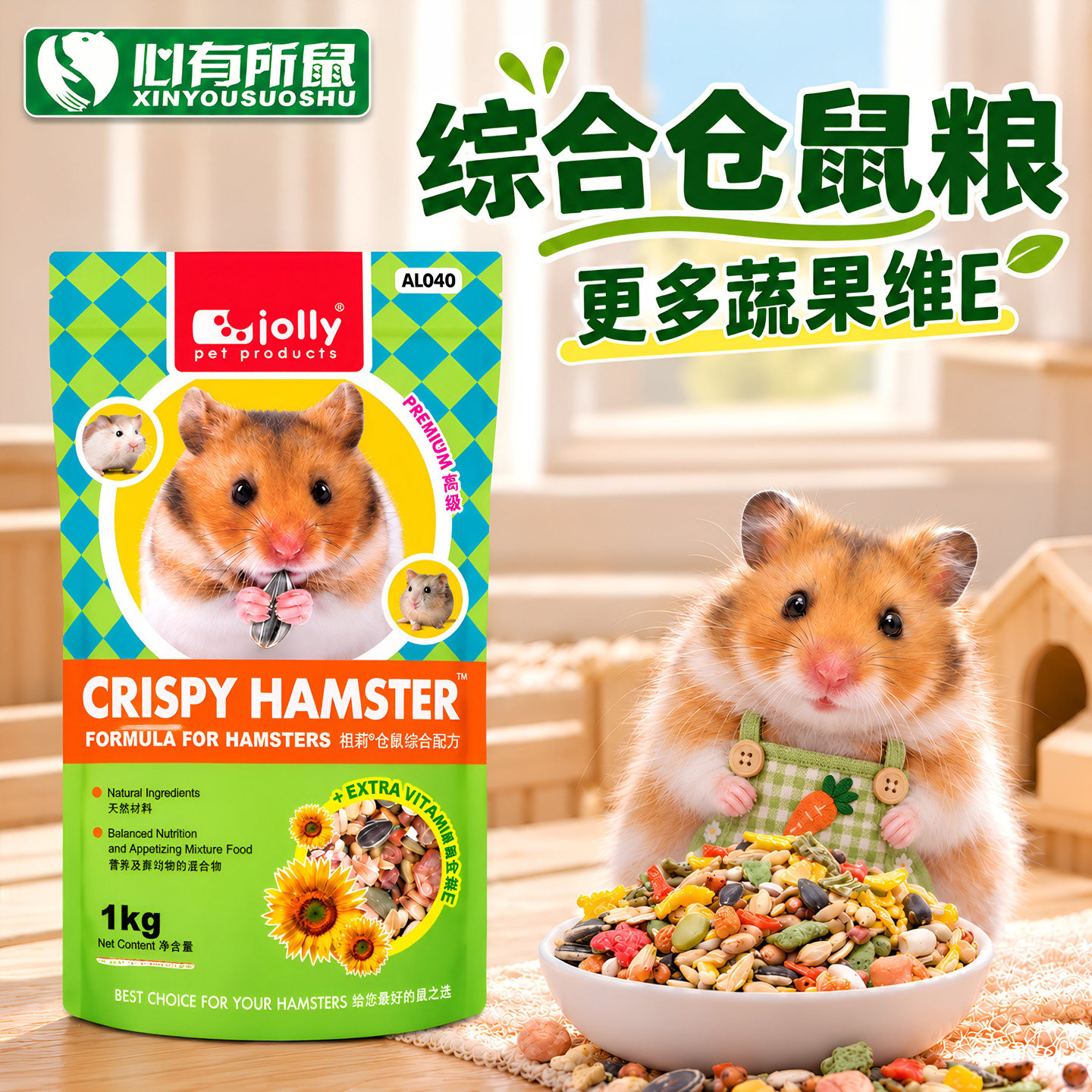 Jolly祖莉综合仓鼠粮食1kg 营养仓鼠粮饲料主粮食物
